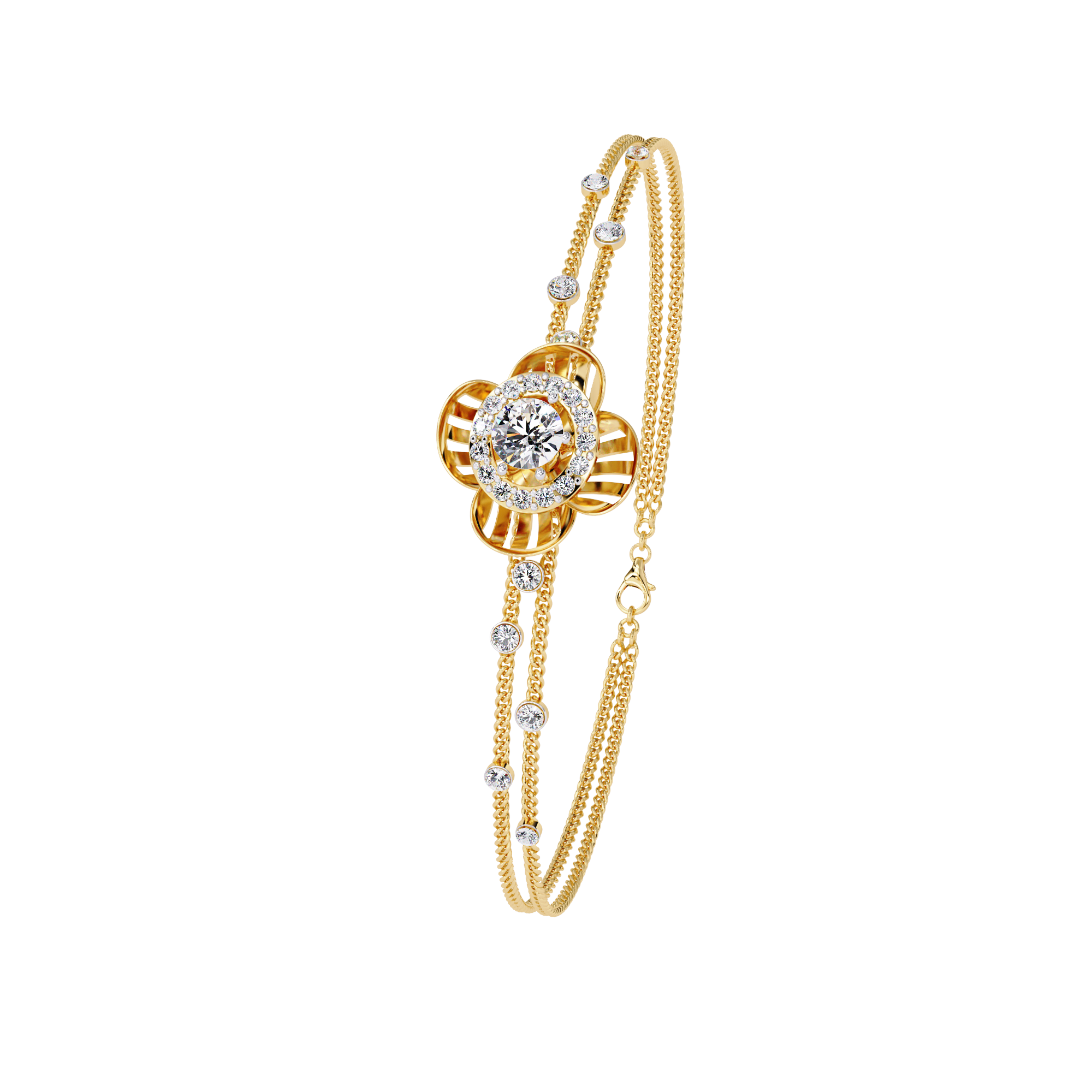 Solitairekart 0.95ct Cluster Diamond Bracelet-H Color, VS1 Clarity